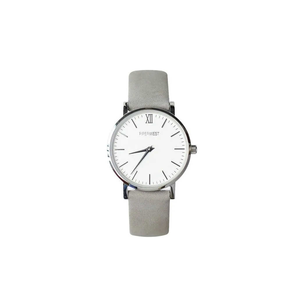 MINI MINIMALIST 32MM SILVER/GREY SUEDE