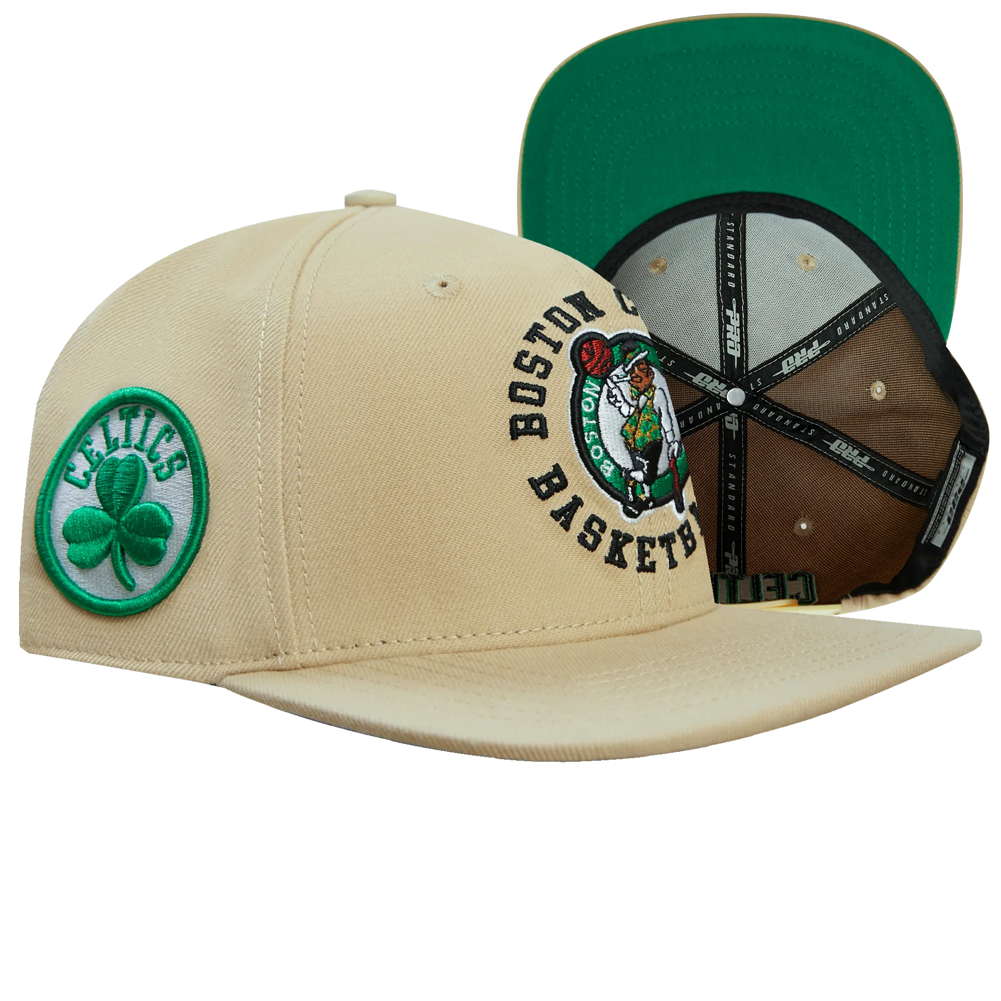 NBA BOSTON CELTICS HYBRID UNISEX WOOL SNAPBACK HAT (KHAKI)