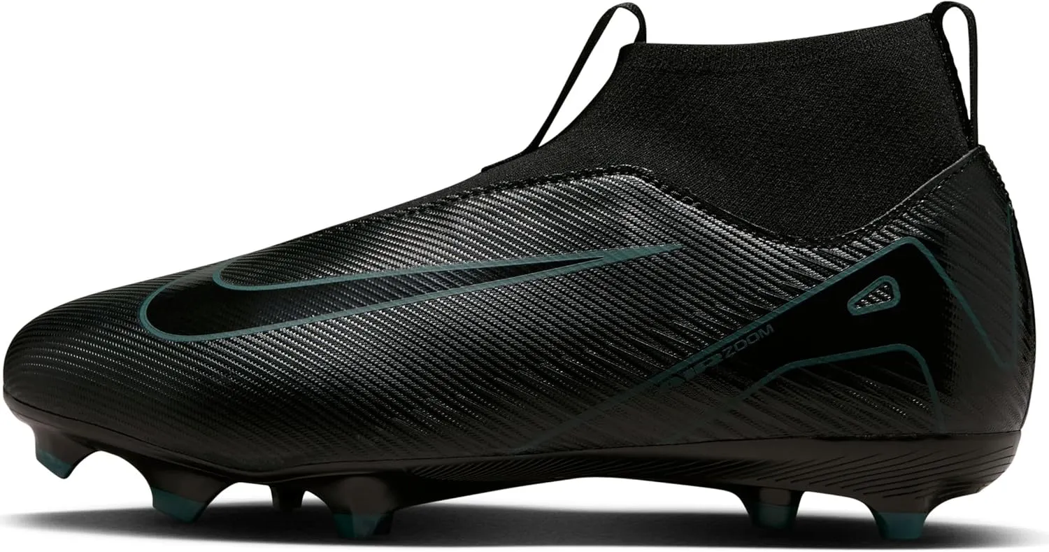 Nike Jr. Mercurial Superfly 10 Academy Little/Big Kids' MG High-Top Soccer Cleats (FQ8304-002, Black/Deep Jungle/Black) Size 6