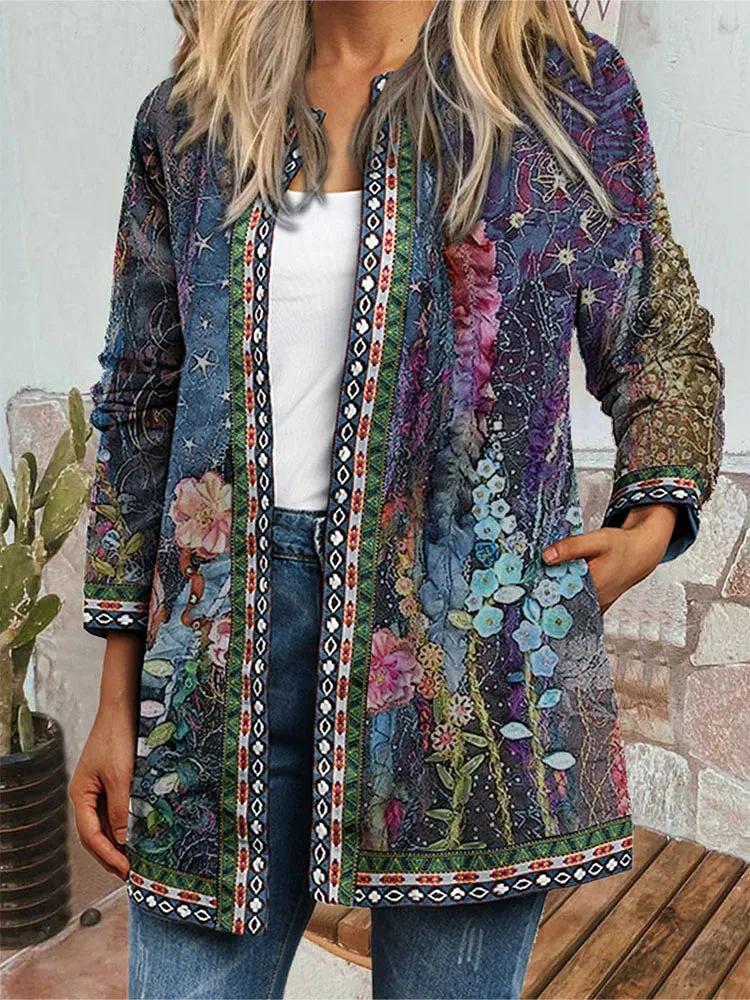 Olivia I Retro Style Printed Cardigan