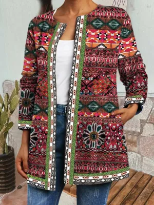 Olivia I Retro Style Printed Cardigan