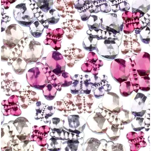 Pretty Butterfly Rhinestones - Pack of 63