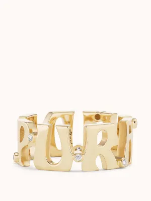 Pura Vida eternity nameplate ring