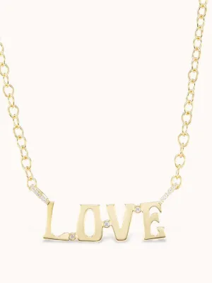 "Love" nameplate necklace