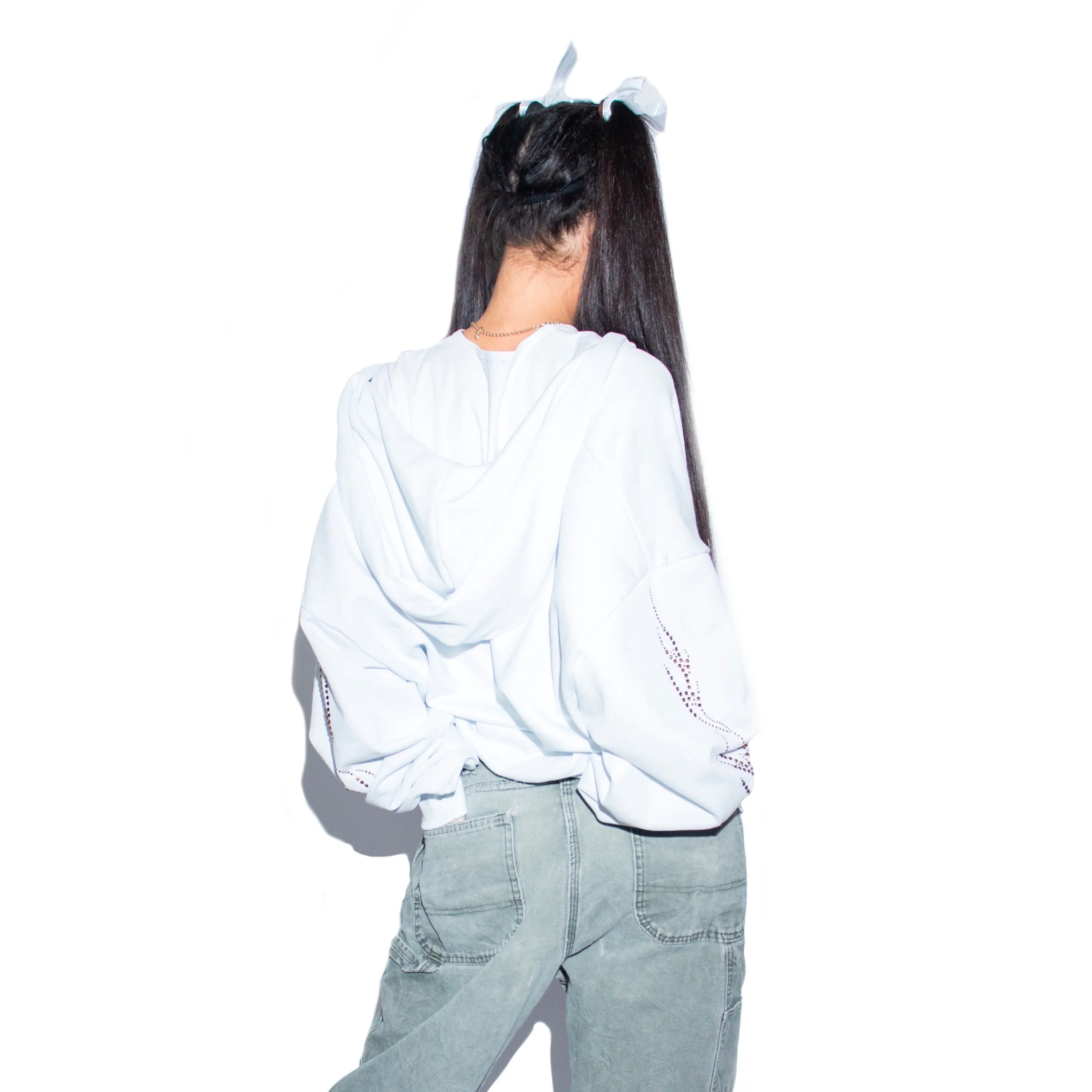 Racing Zip Hoodie - Bianco