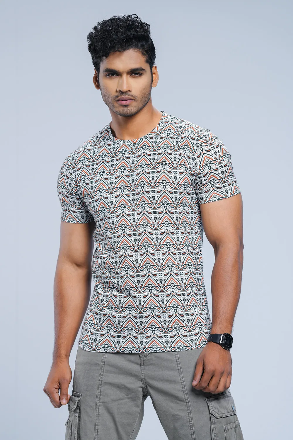 Regular Fit Paisley Printed T-Shirt