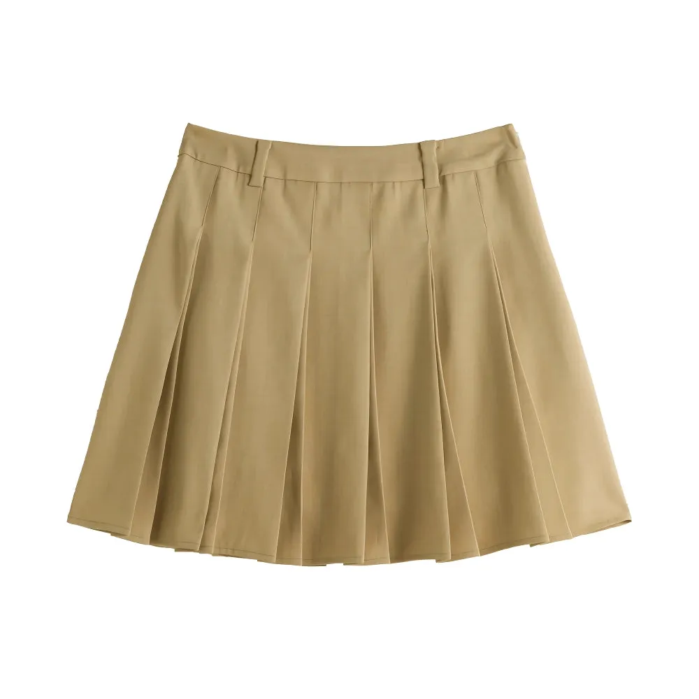 Retro High Waist A-Line Skirt