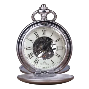 Royal Silver Double Hunter Mechanical Pocket Watch