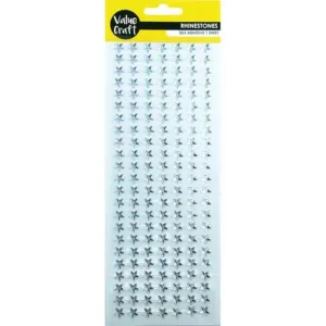 Self Adhesive Rhinestones Silver Stars
