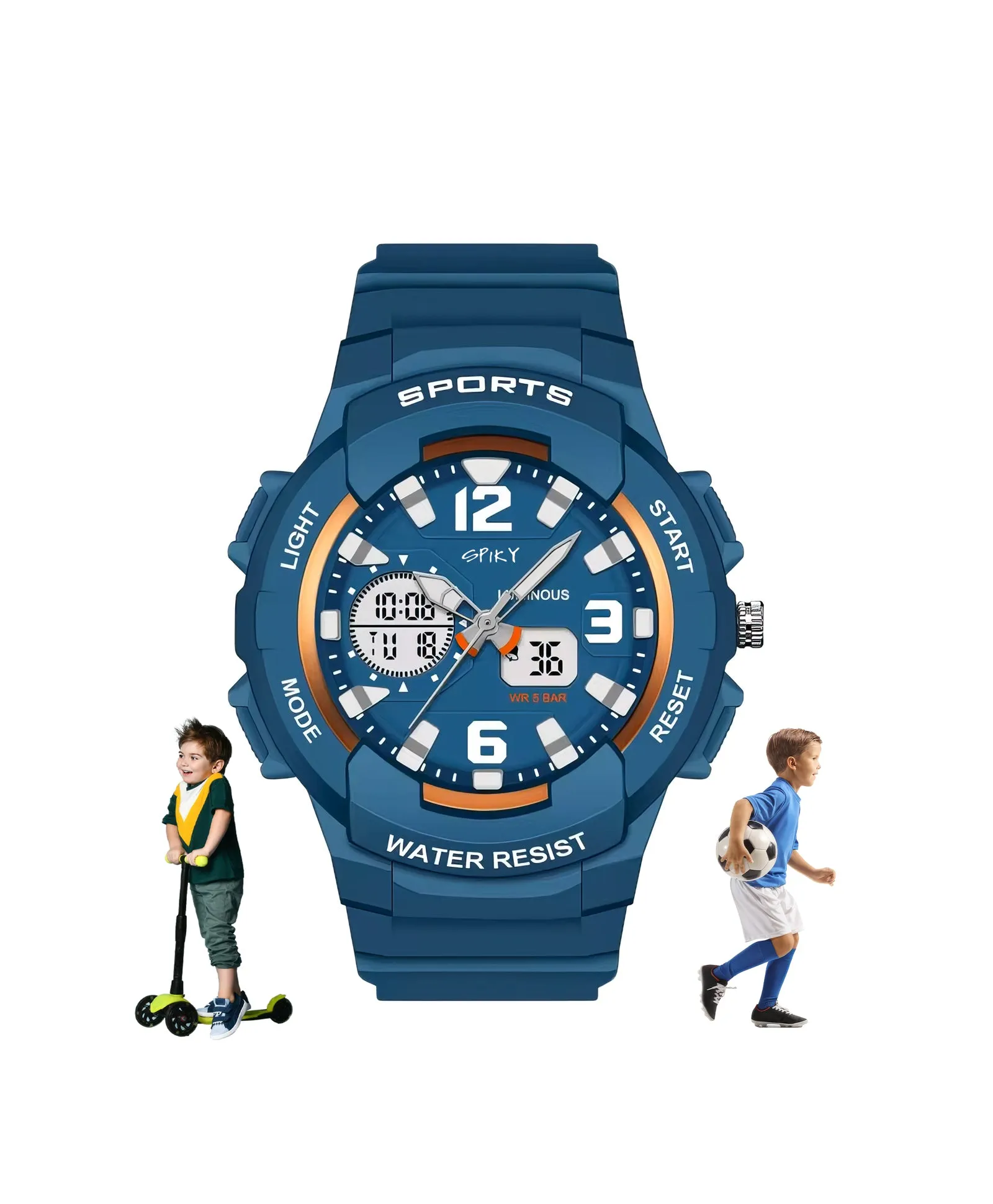 Spiky Analog & Digital Sporty Watch - Pink