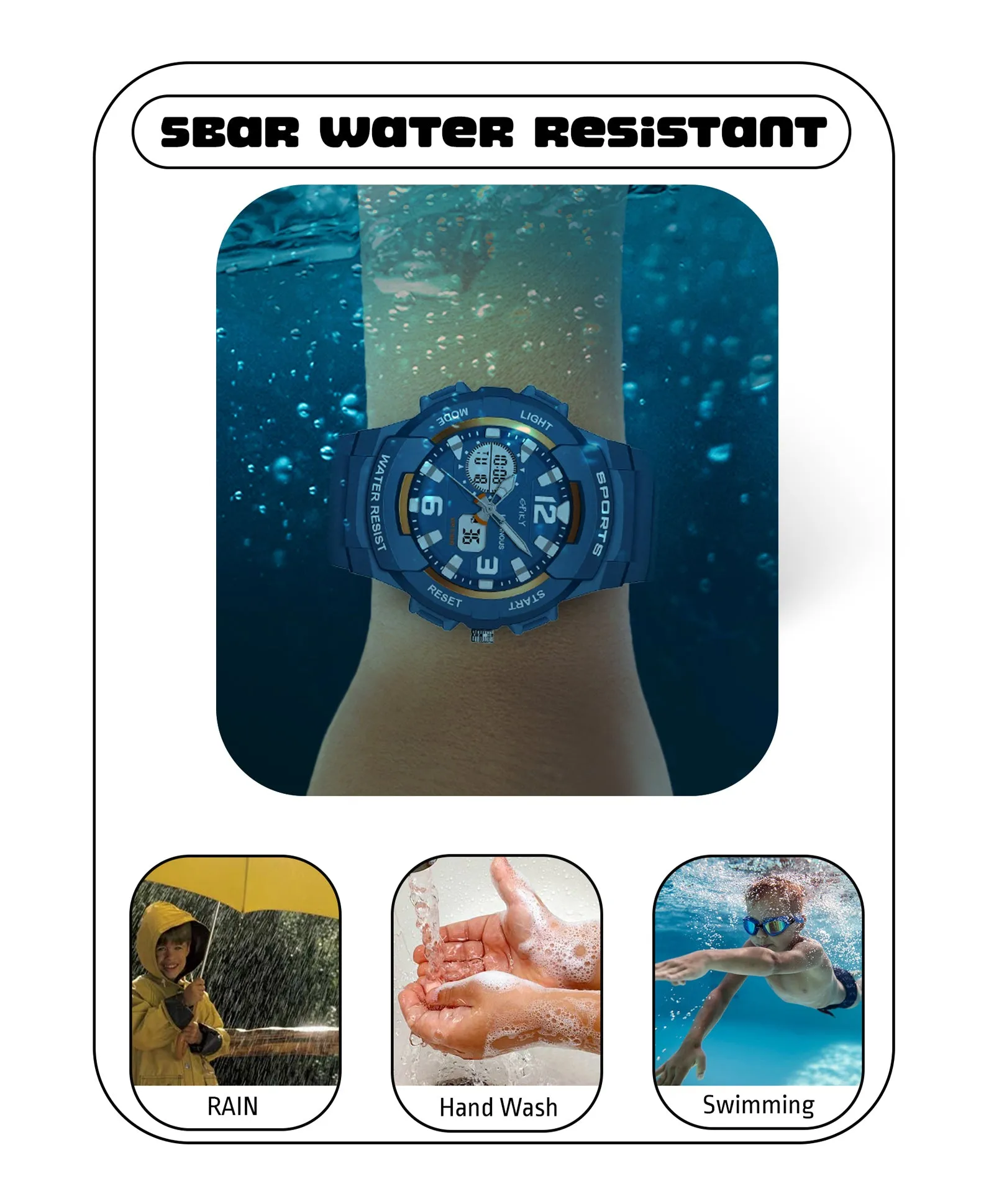 Spiky Analog & Digital Sporty Watch - Pink