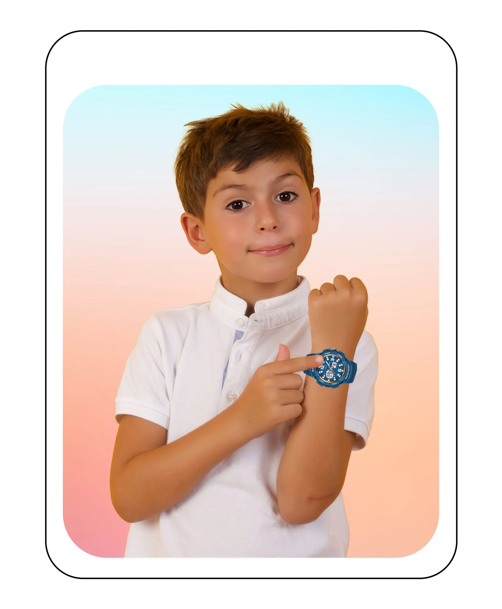 Spiky Analog & Digital Sporty Watch - Pink
