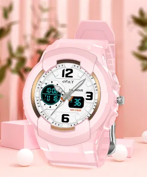 Spiky Analog & Digital Sporty Watch - Pink