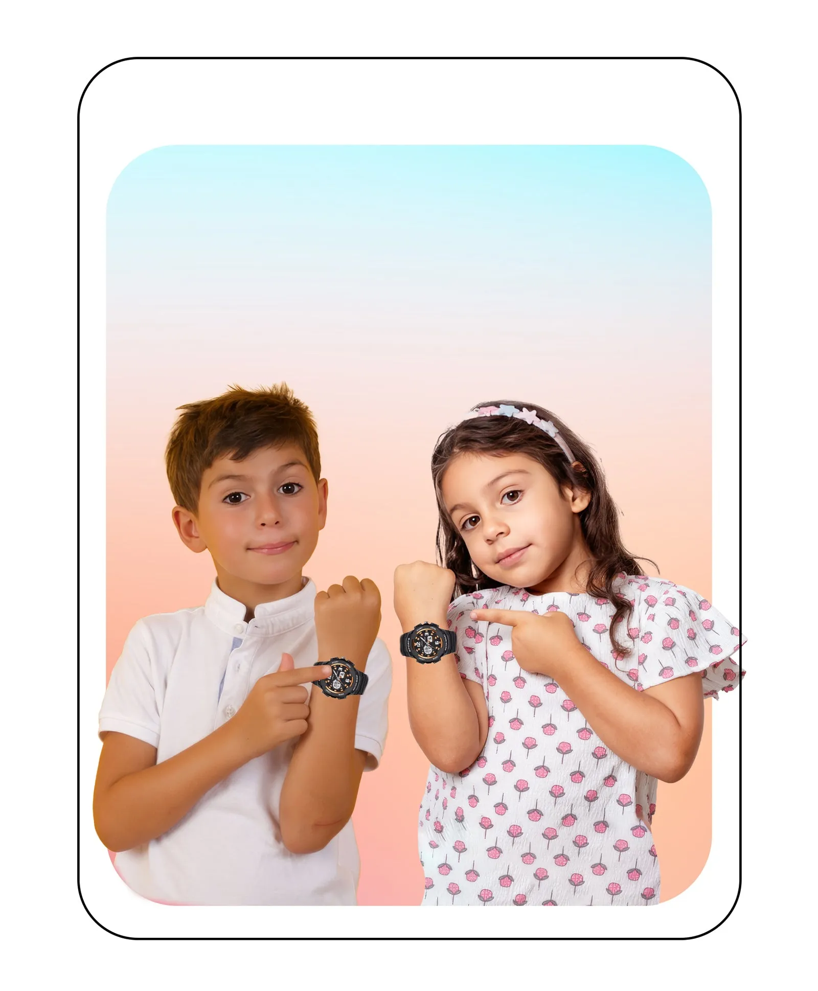 Spiky Analog & Digital Sporty Watch - Pink