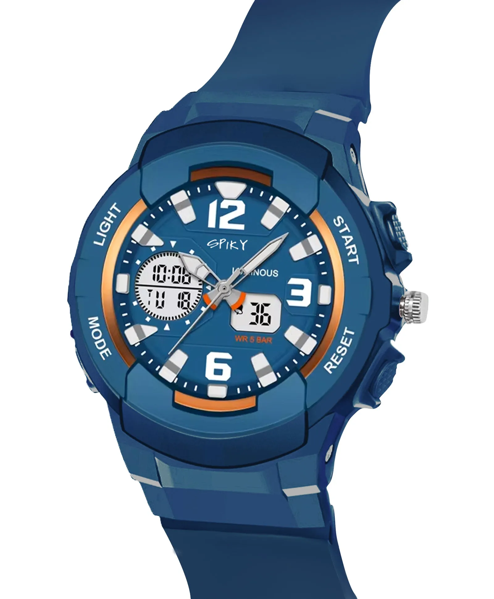 Spiky Analog & Digital Sporty Watch - Pink