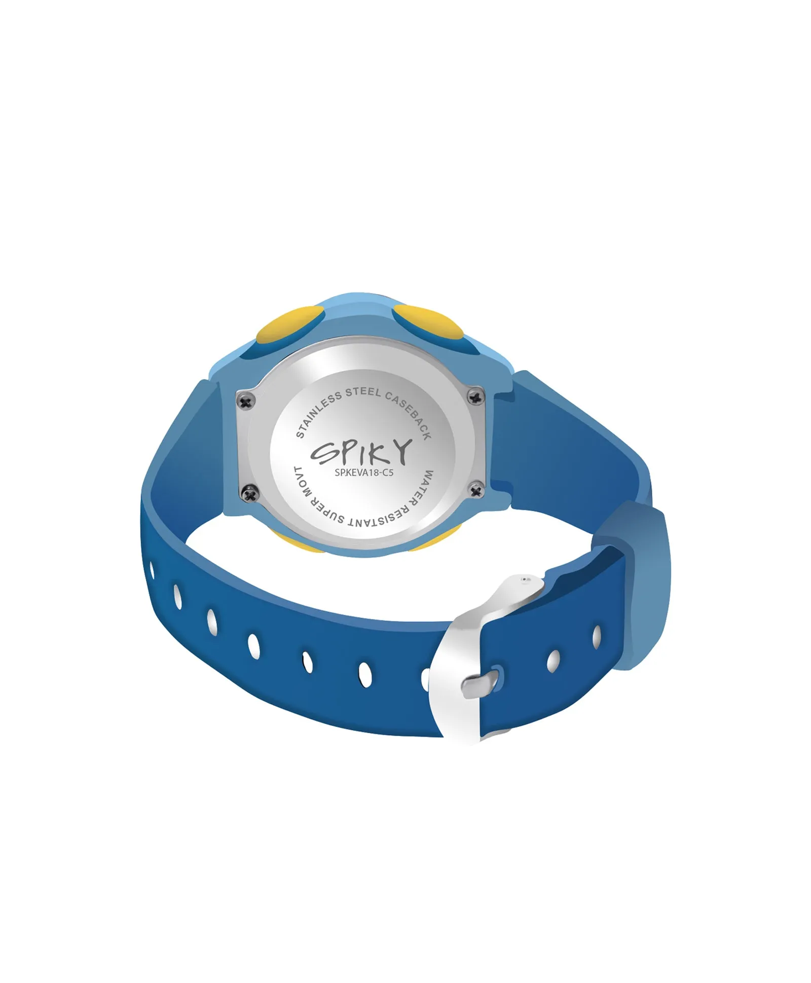 Spiky Eva18 Printed Strap Round Sports Digital Watch - Purple