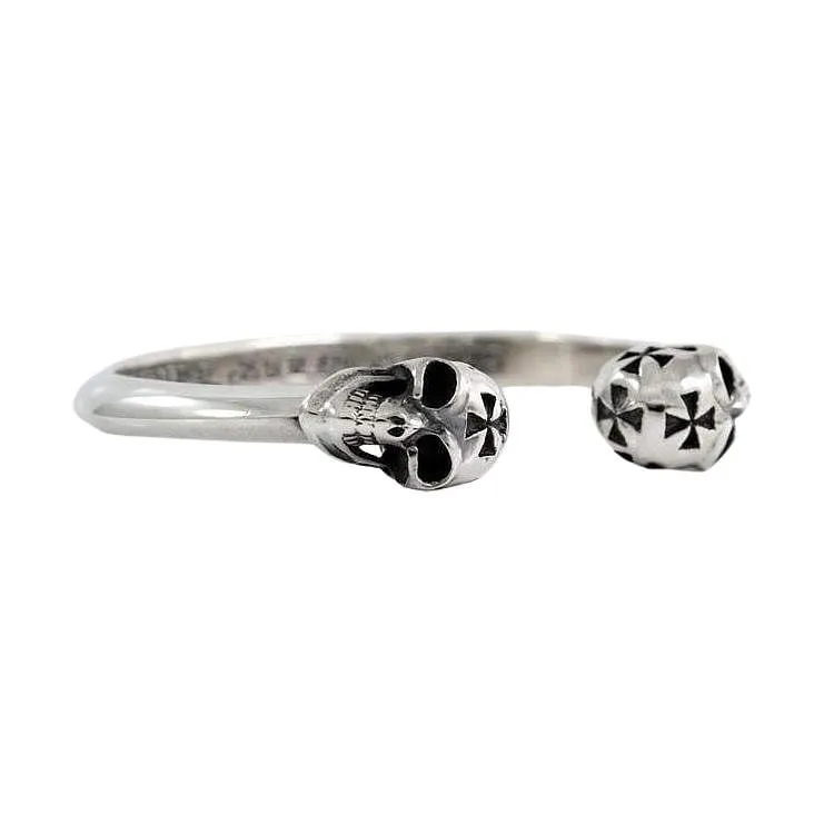 Sterling Silver Skull Cross Cuff