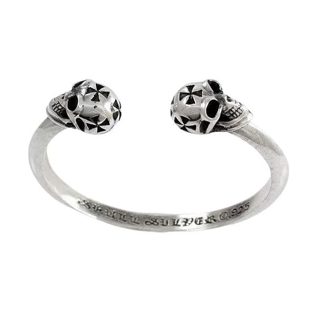 Sterling Silver Skull Cross Cuff