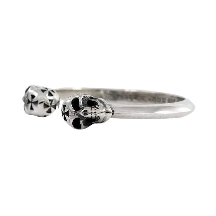 Sterling Silver Skull Cross Cuff
