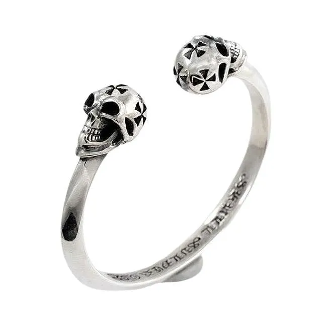 Sterling Silver Skull Cross Cuff