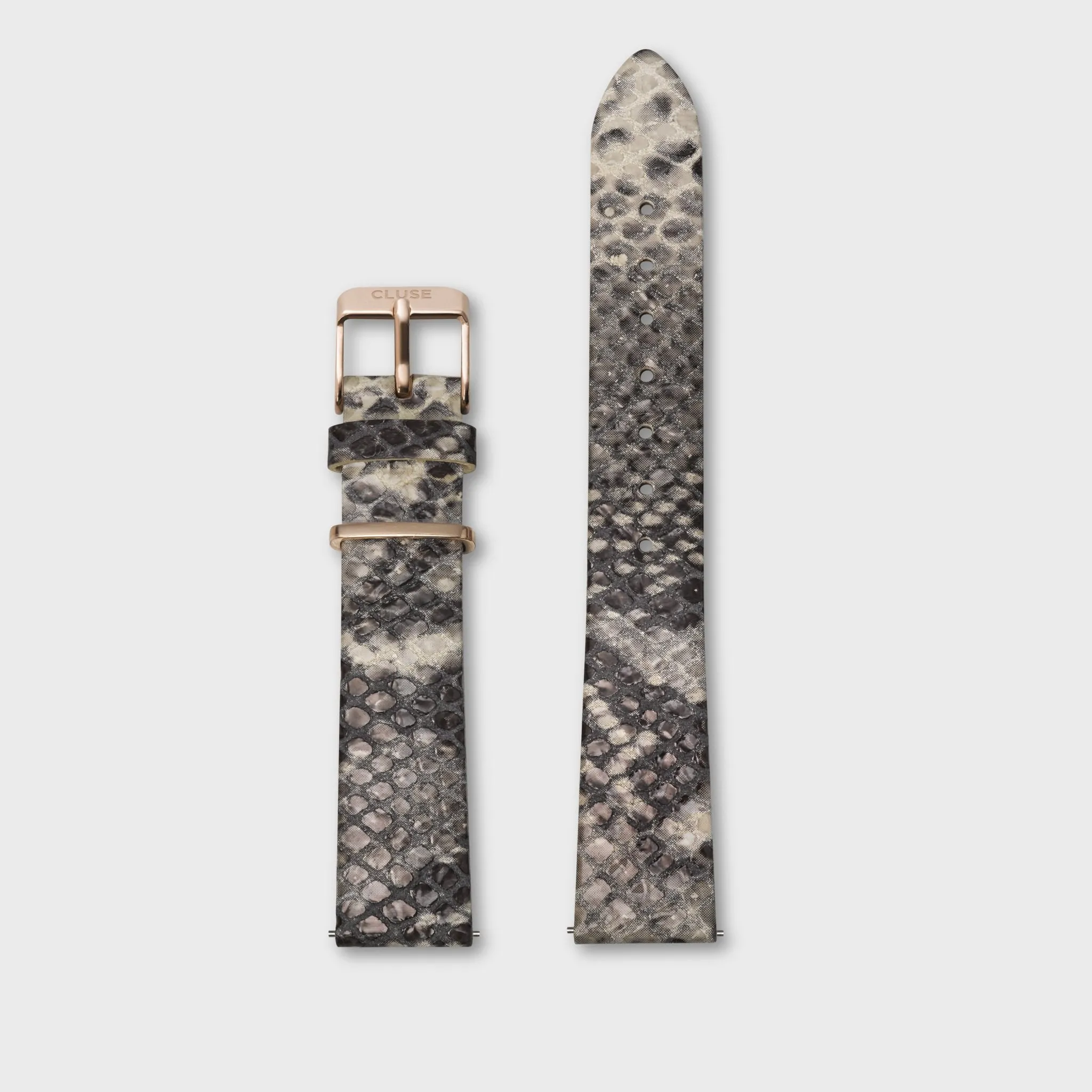 Strap 16 mm Leather Python Almond, Rose Gold Colour