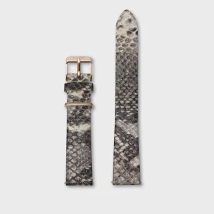 Strap 16 mm Leather Python Almond, Rose Gold Colour