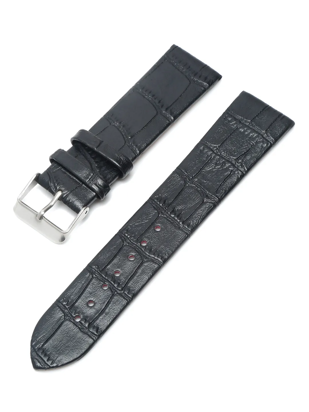 Teakwood black croco texture leather 22 MM watch strap