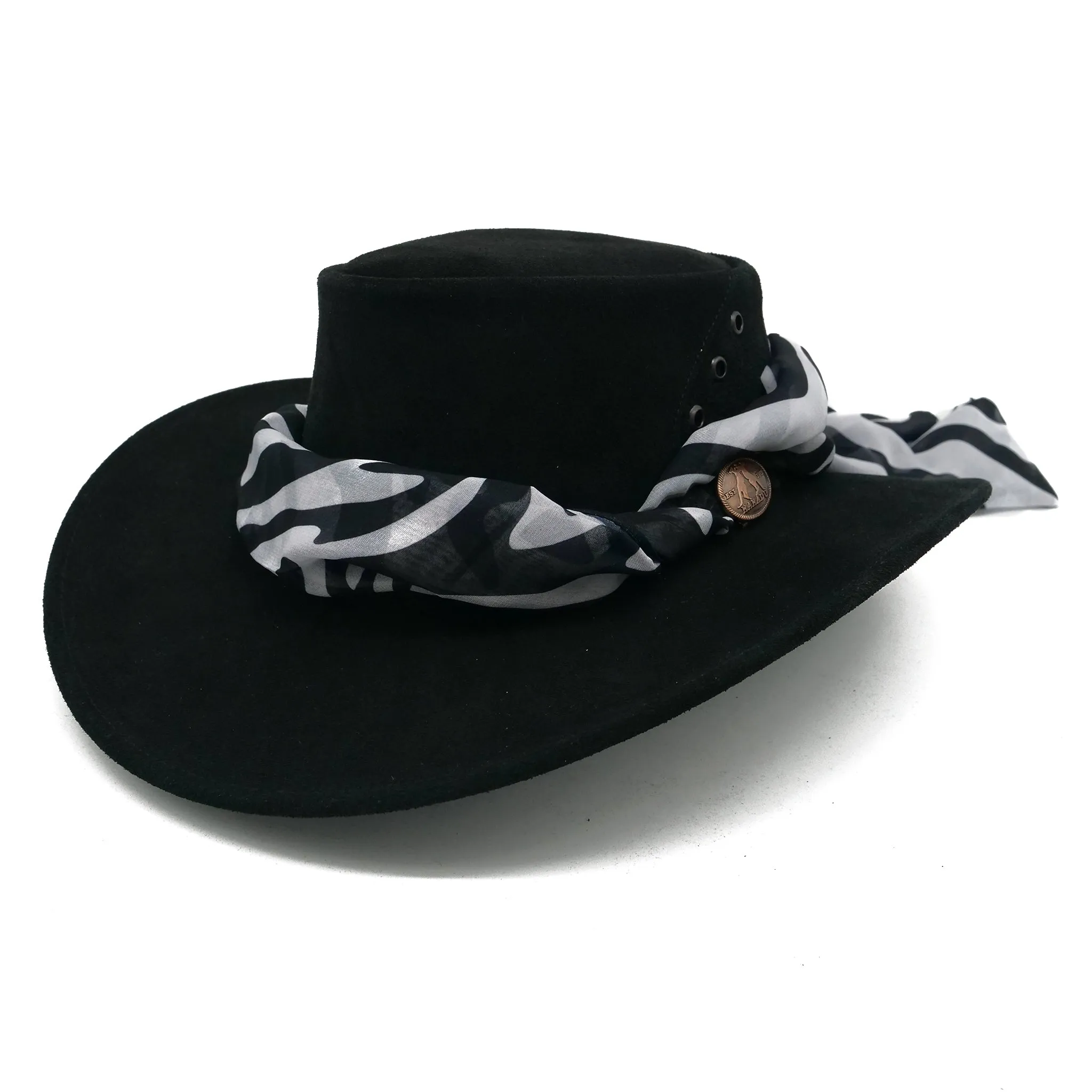 The Alice Suede Hat with Zebra Scarf