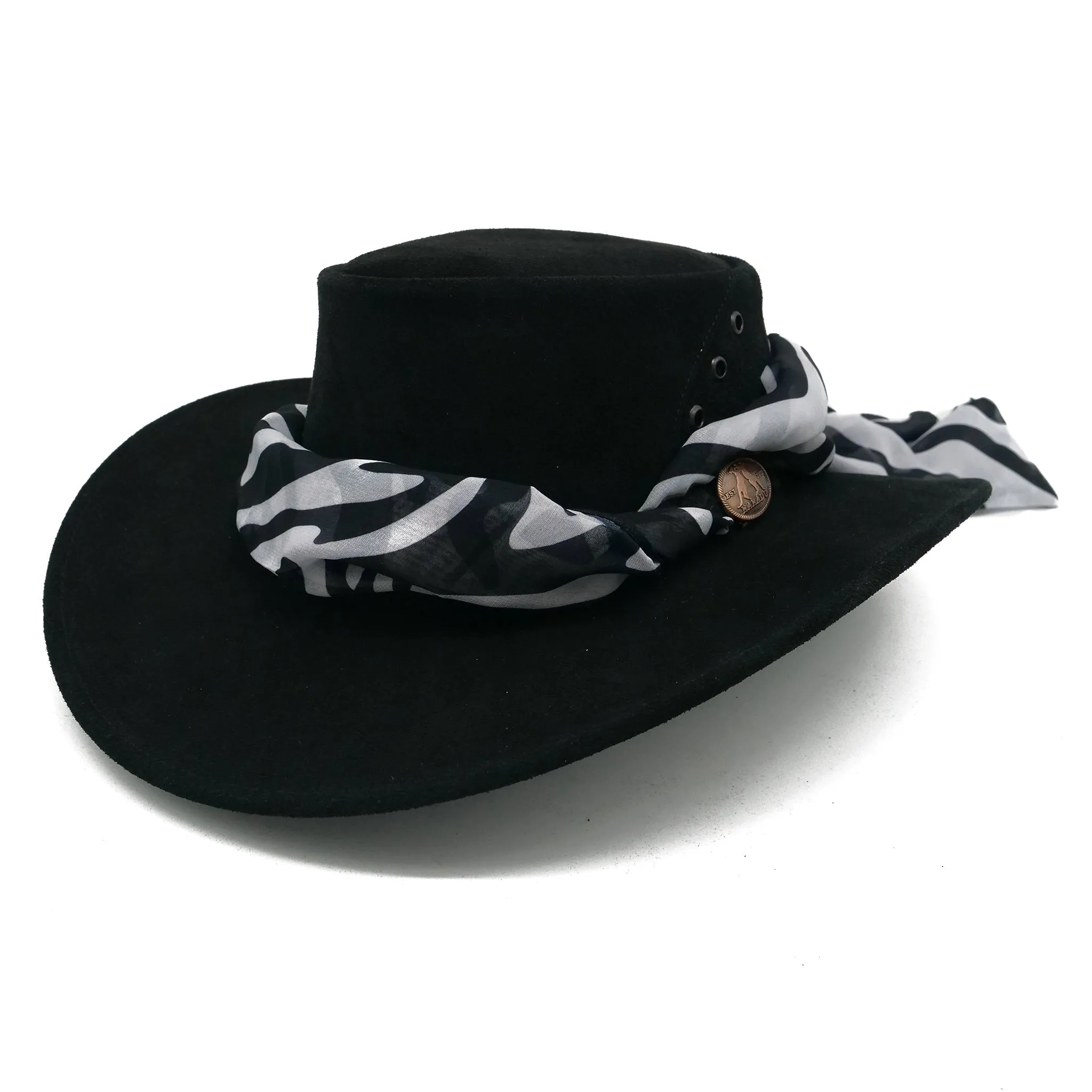 The Alice Suede Hat with Zebra Scarf