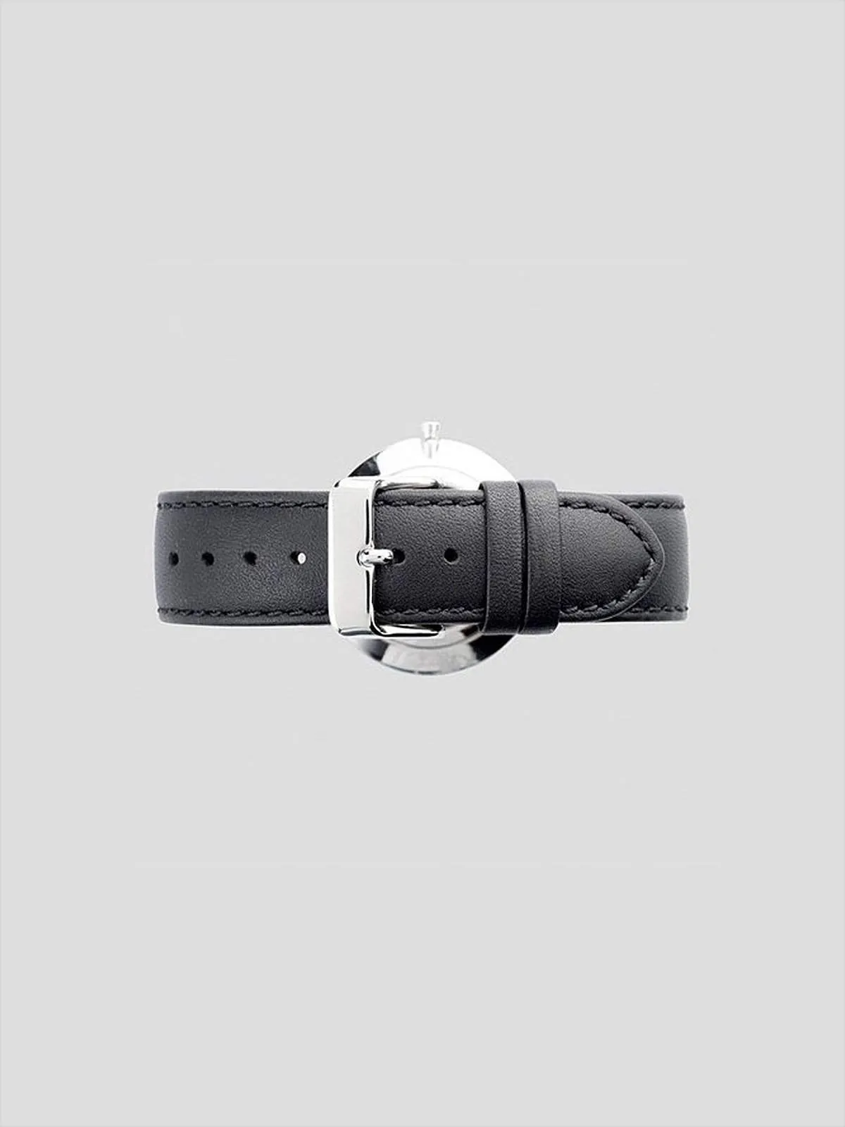 The Horse Classic Silver Black Leather Watch