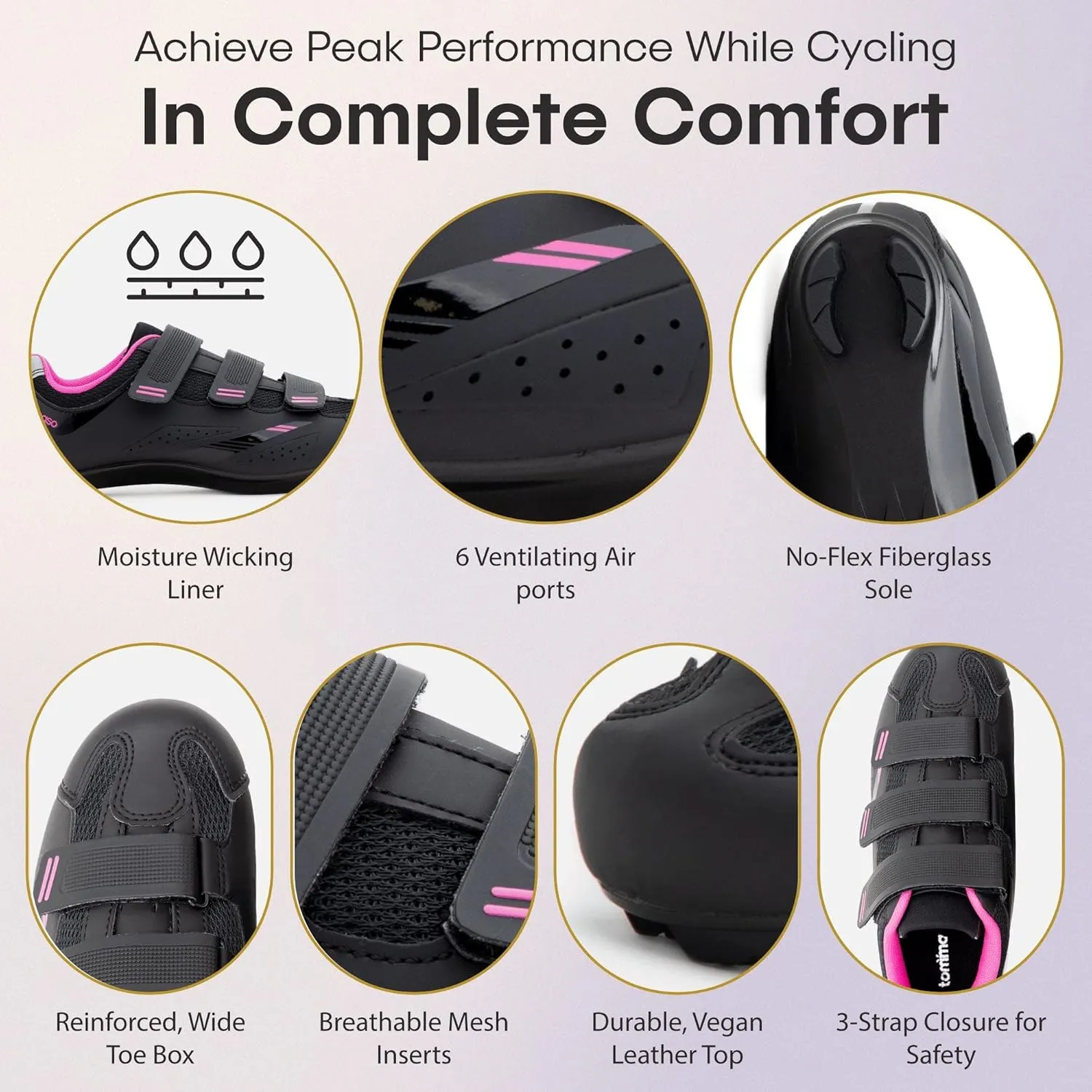 Tommaso Pista 100 SPD & Peloton Shoes for WomenReady to Ride with Peloton Delta Cleat or SPD Cleats for Road Bicycles & Various Indoor BikesExplore Vareity Cycling Shoes & Bike Accessories