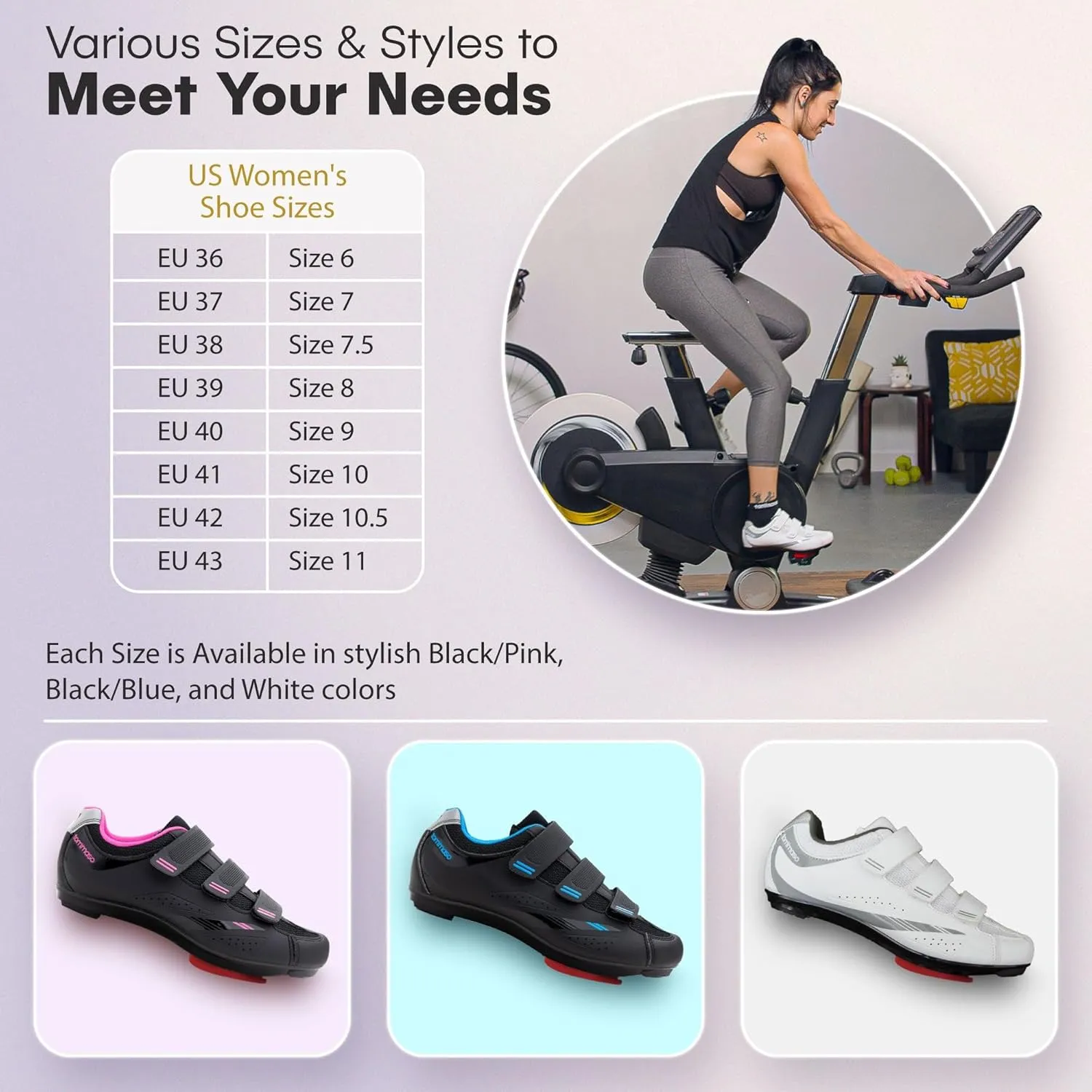 Tommaso Pista 100 SPD & Peloton Shoes for WomenReady to Ride with Peloton Delta Cleat or SPD Cleats for Road Bicycles & Various Indoor BikesExplore Vareity Cycling Shoes & Bike Accessories