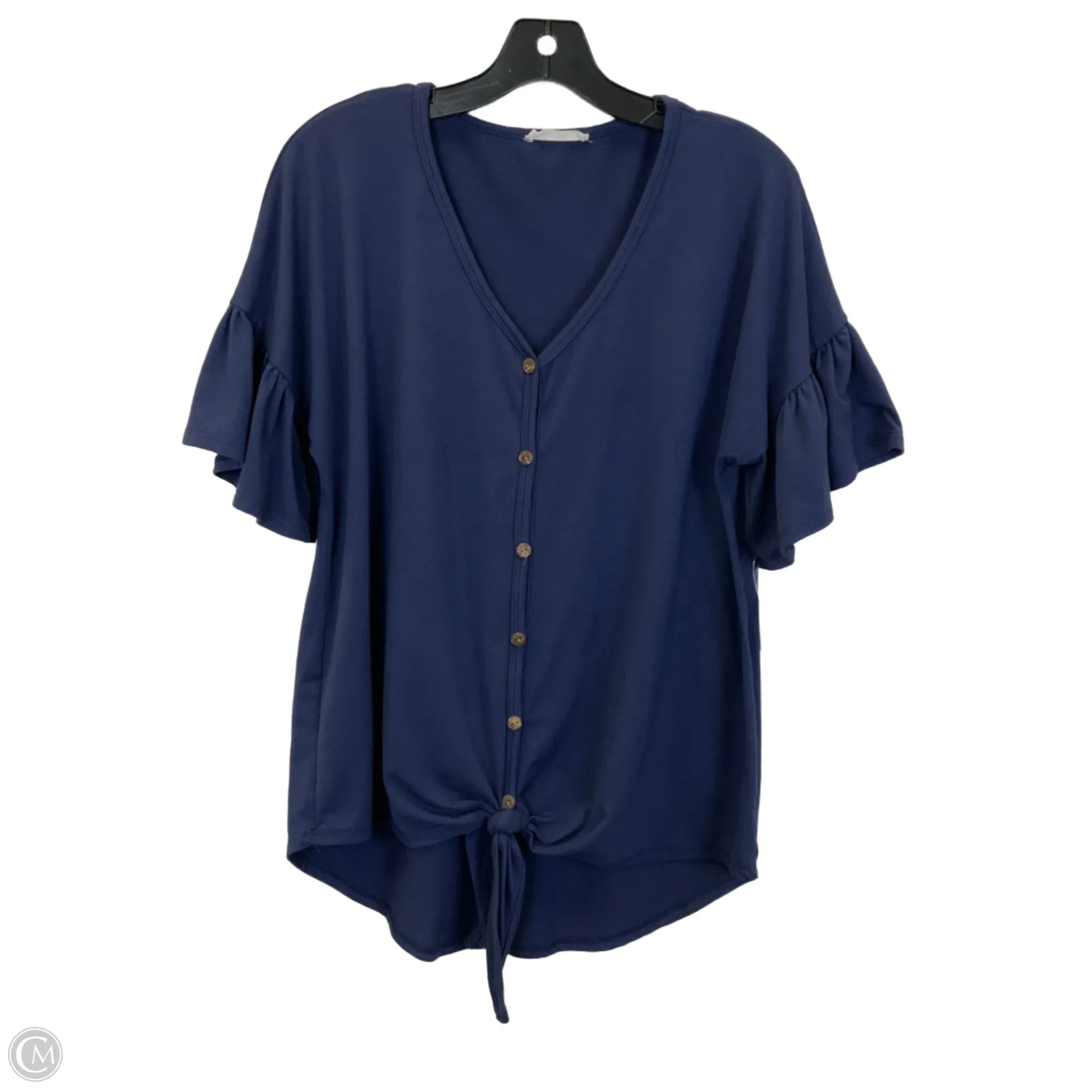 Top Short Sleeve Basic By Reborn J In Navy, Size: S