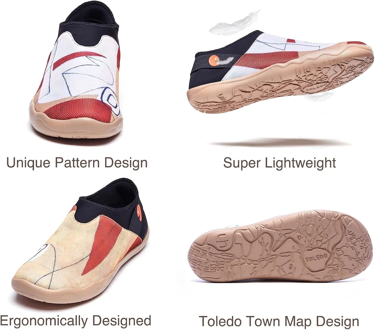 UIN Men's Casual Walking Travel Shoes Slip On Mesh Loafers Lightweight Comfort Air Painted Flats Verona