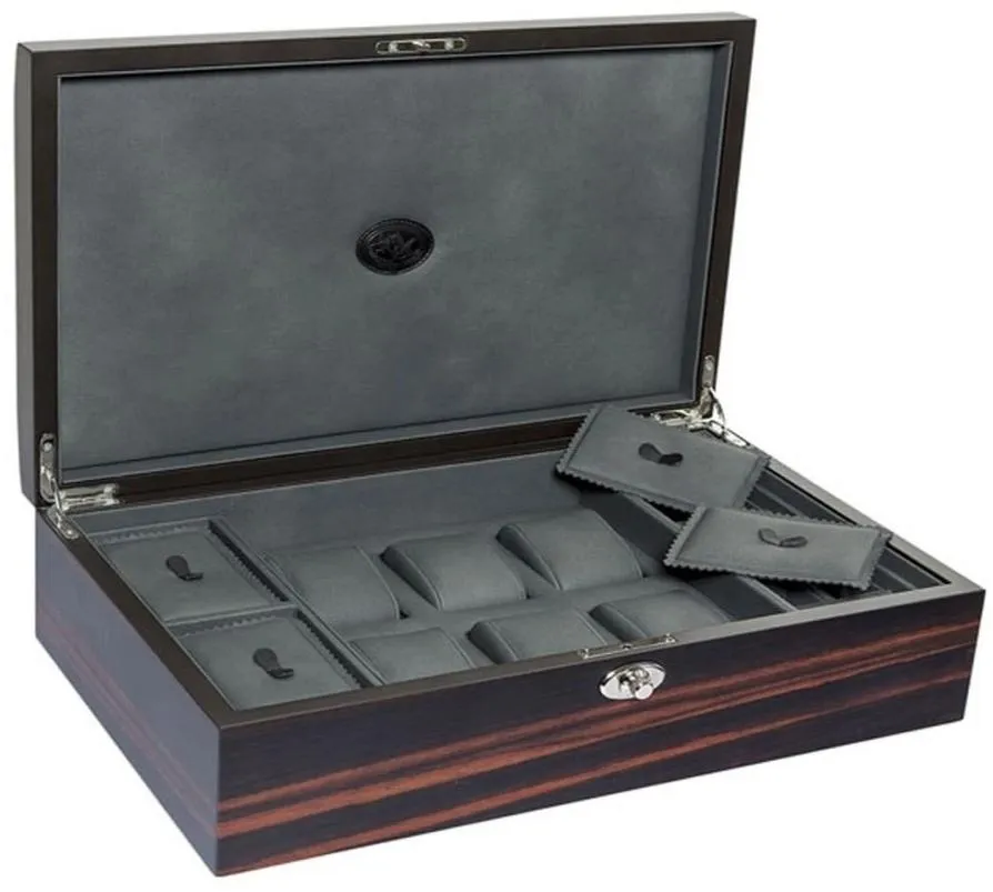 UNDERWOOD (LONDON) - 6-Unit Macassar Watch Box w Compartments | UN/243