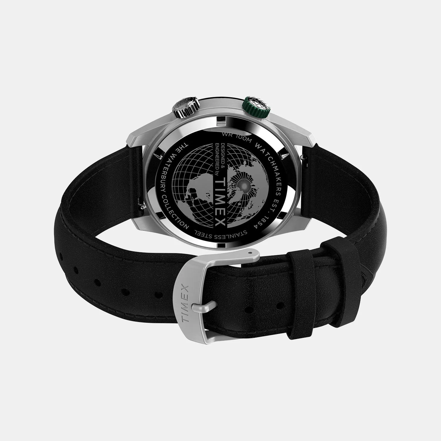 Waterbury Men Black Analog Stainless Steel Watch TW2V49800UJ