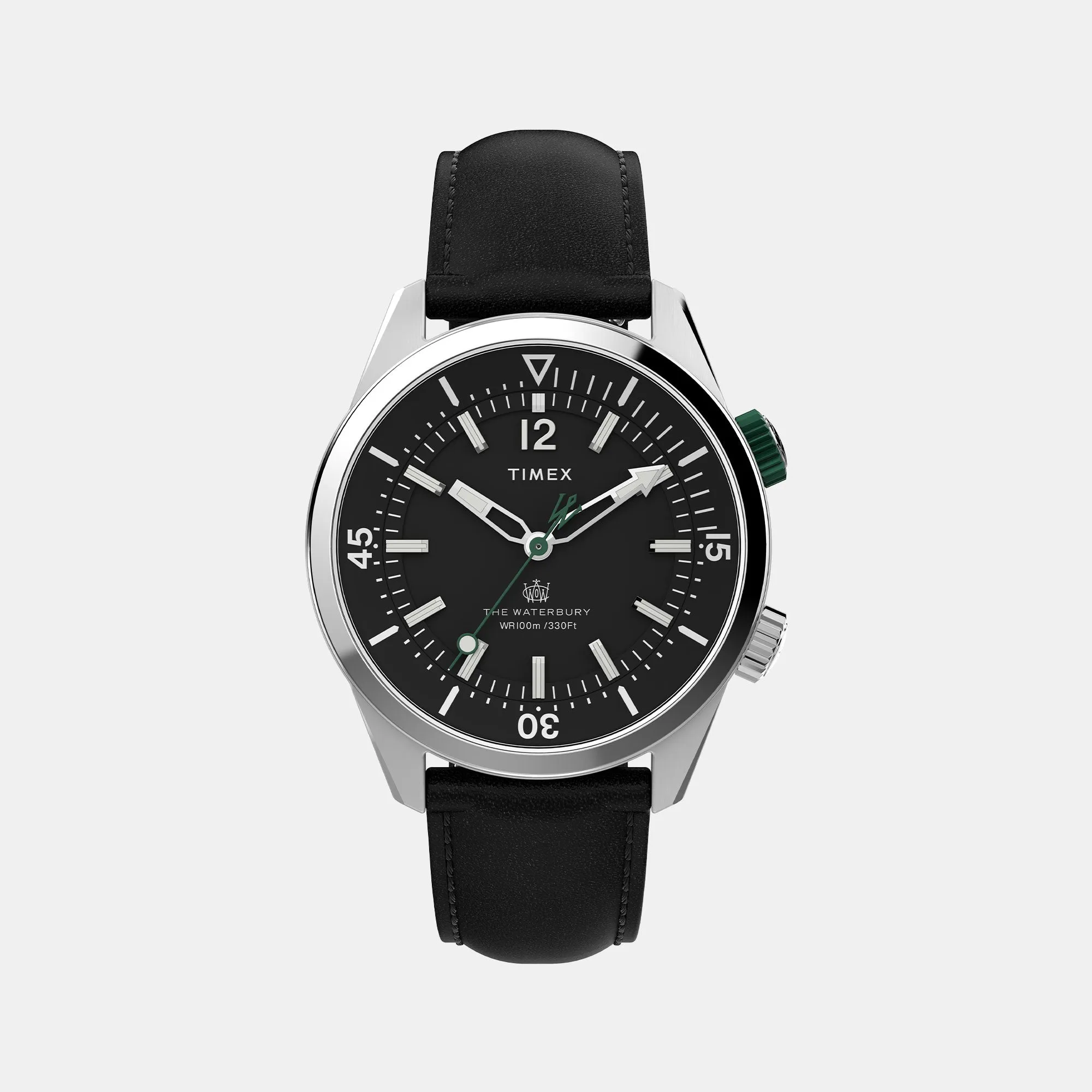 Waterbury Men Black Analog Stainless Steel Watch TW2V49800UJ
