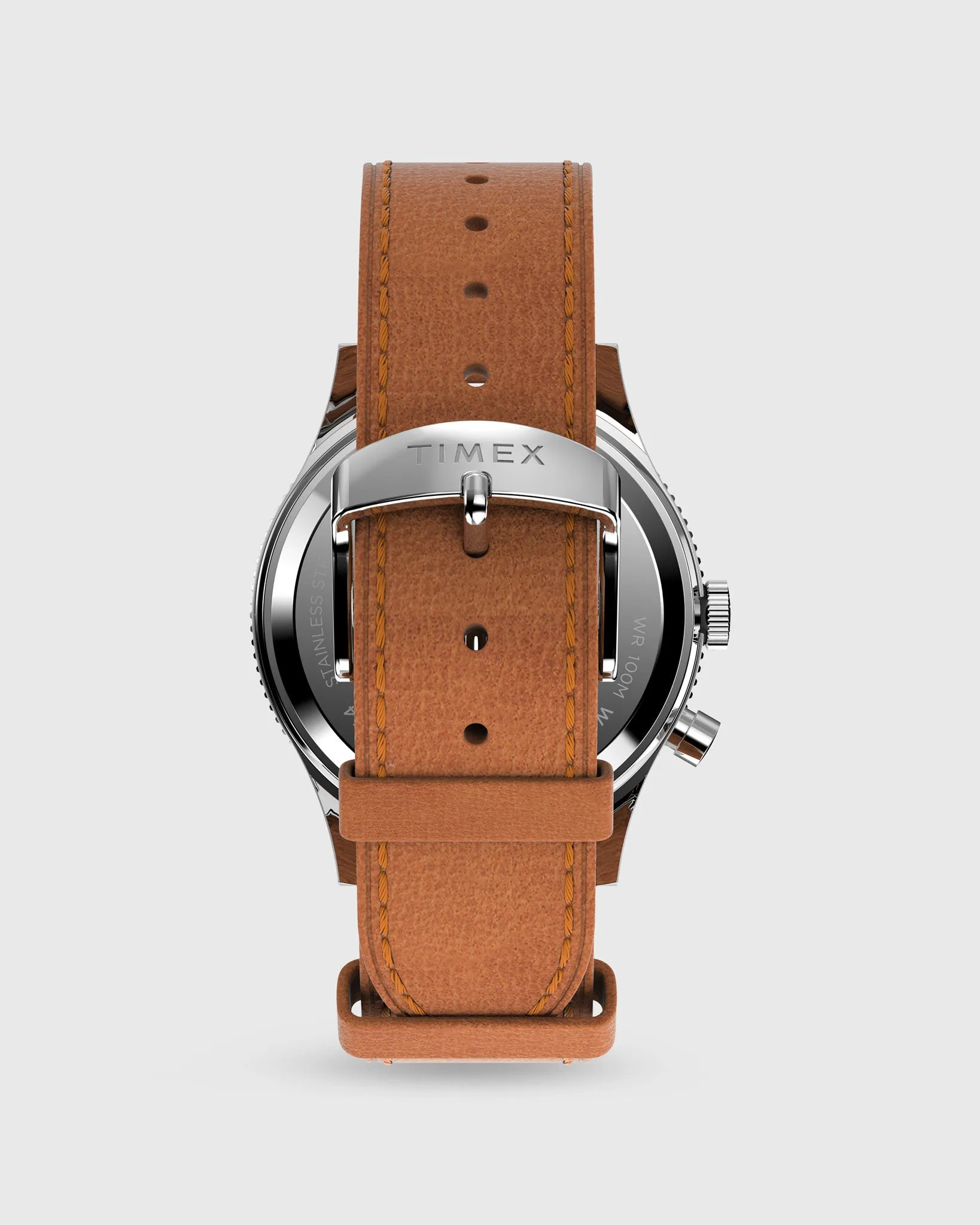 Waterbury Traditional GMT Watch in Charcoal/Tan