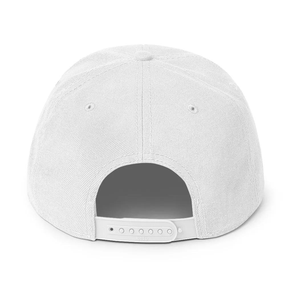White Illuminati All Seeing Psychic Eye Embroidered Flat Bill Cap Snapback Hat