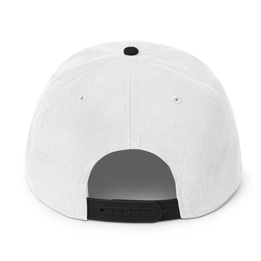 White Illuminati All Seeing Psychic Eye Embroidered Flat Bill Cap Snapback Hat