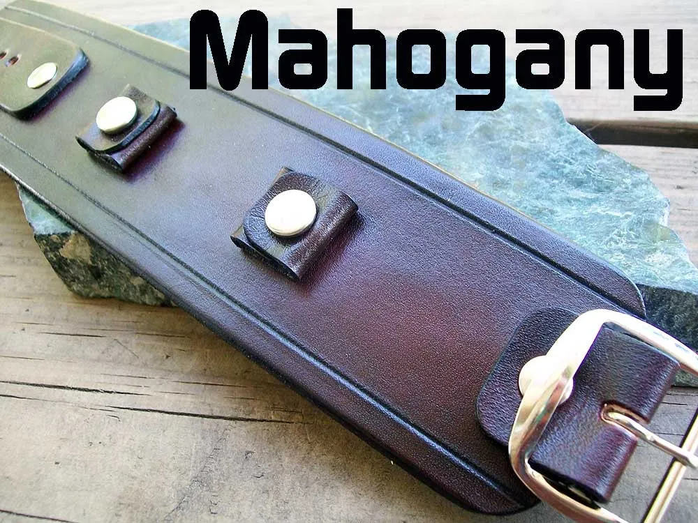 Wide Leather Watch Cuffs | "Grooved" | 2 Inch