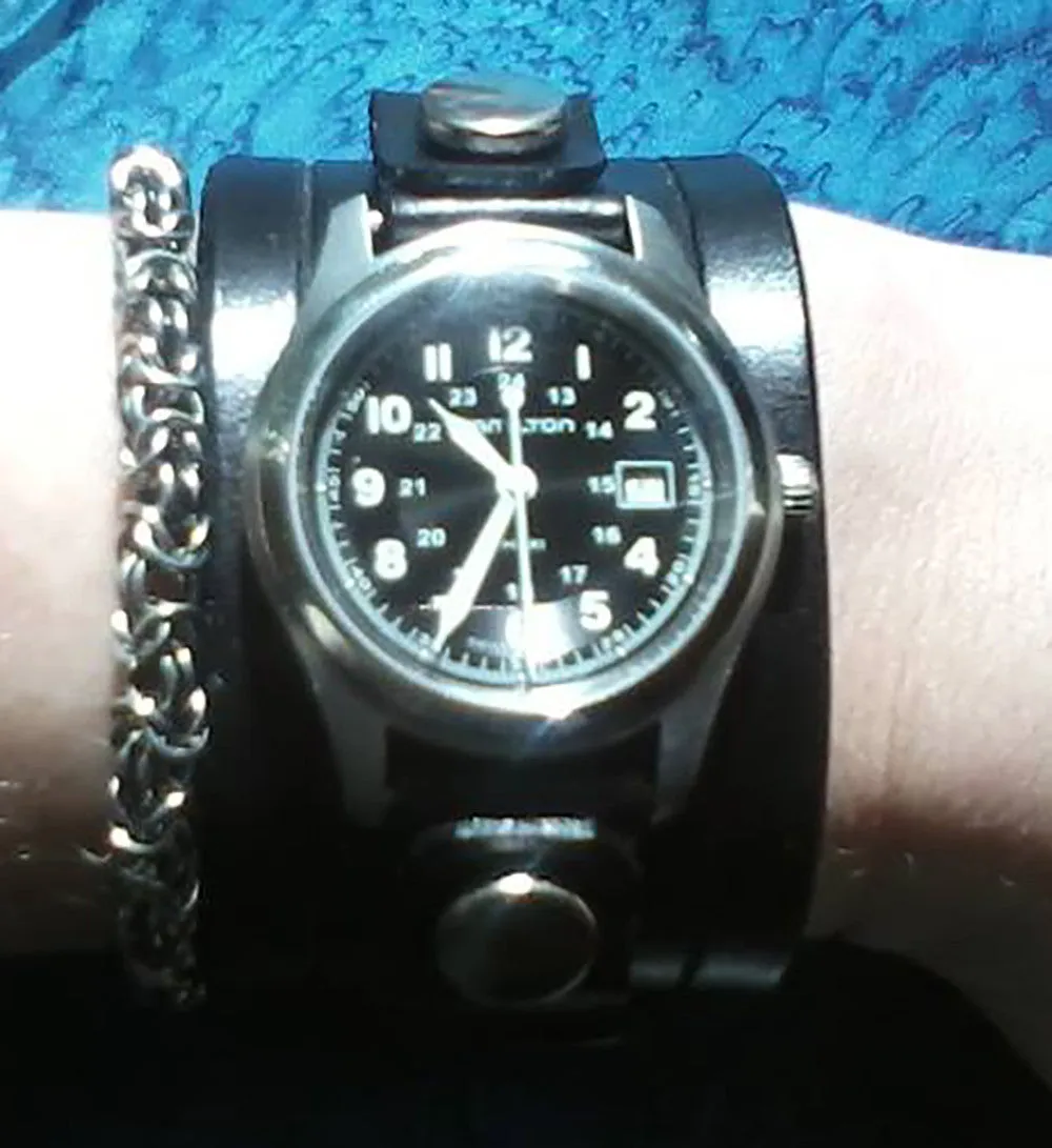 Wide Leather Watch Cuffs | "Grooved" | 2 Inch