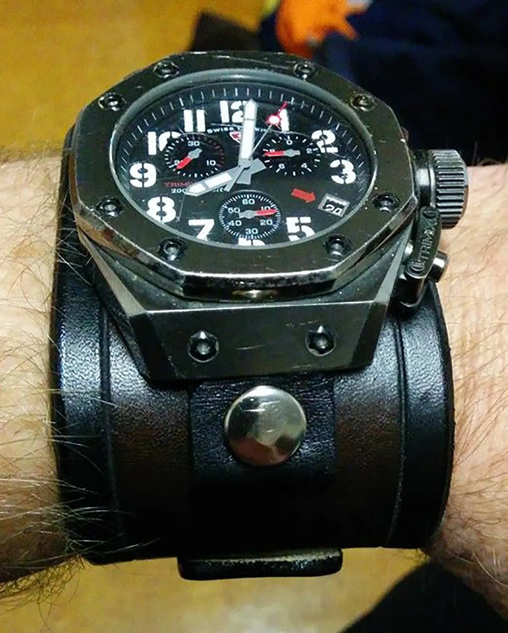 Wide Leather Watch Cuffs | "Grooved" | 2 Inch