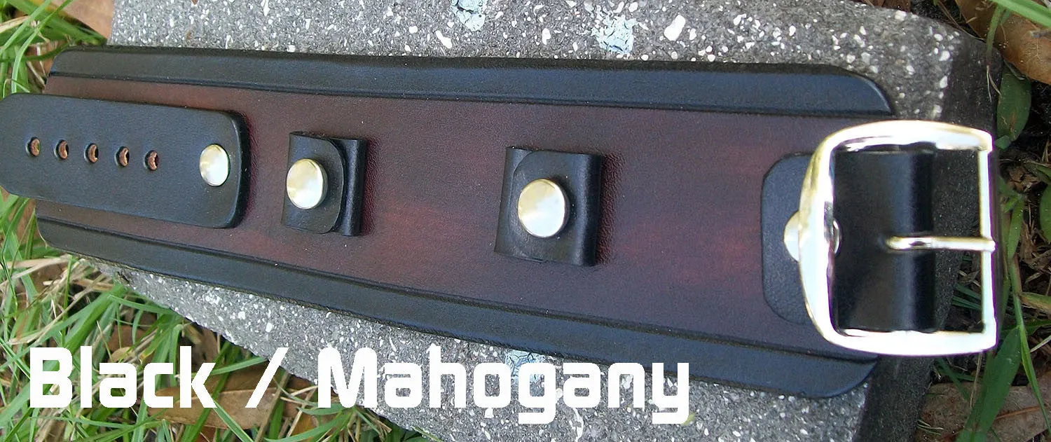 Wide Leather Watch Cuffs | "Grooved" | 2 Inch