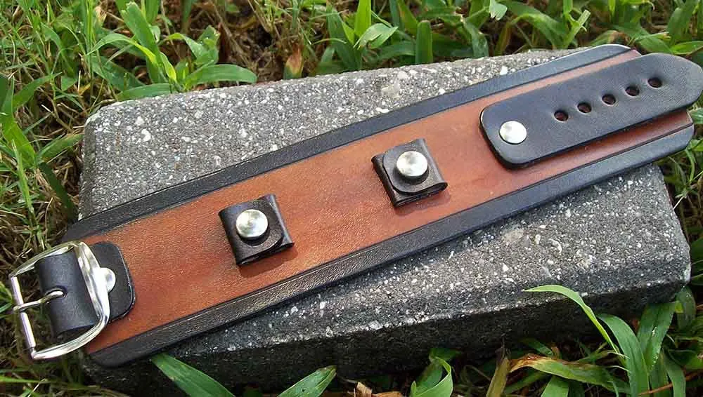Wide Leather Watch Cuffs | "Grooved" | 2 Inch