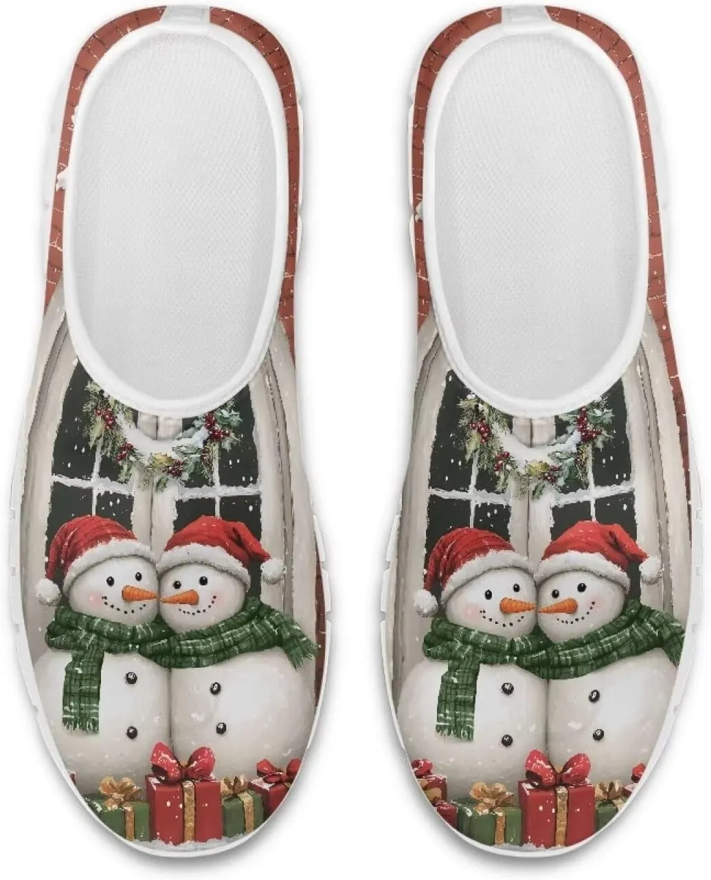 Women's Christmas Sneaker Casual Low-Top Hands Free Shoes Comfortable Breathable Slip On Non-Slip Tennis Sneaker for Ladies US 5.5-11.5