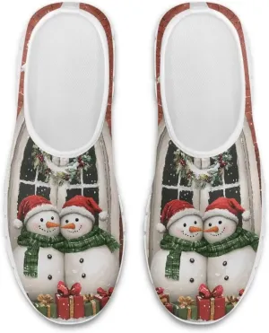 Women's Christmas Sneaker Casual Low-Top Hands Free Shoes Comfortable Breathable Slip On Non-Slip Tennis Sneaker for Ladies US 5.5-11.5