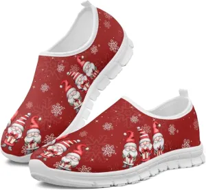 Women's Christmas Sneaker Flat Soft Casual Low-Top Tennis Shoes Slip-On Lightweight Non-Slip Breathable Mesh Outdoor Sport Running Sneaker for Ladies US 5.5-11.5