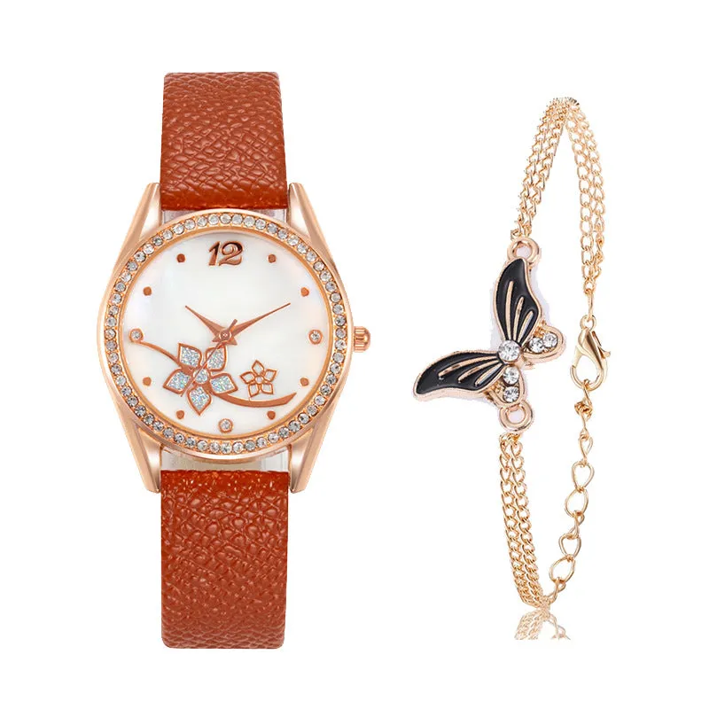 Women's Plaid Pattern Decorative Fashion Watch