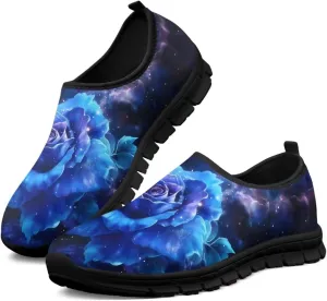 Women's Rose Sneaker Casual Low Top Lightweight Running Shoes Cozy Slip On Anti-Skid Outdoor Walking Sneaker for Ladies US 5.5-11.5